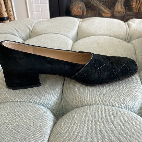 Salvatore Ferragamo Quilted Suede Heels - Picture 6 of 16